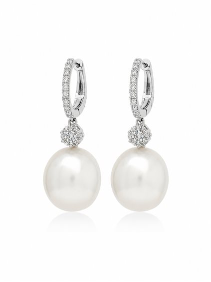 Orecchini Cianfrone Gioielli Donna in Oro bianco Perla 750 Ct COSCIA657 - COSCIA657